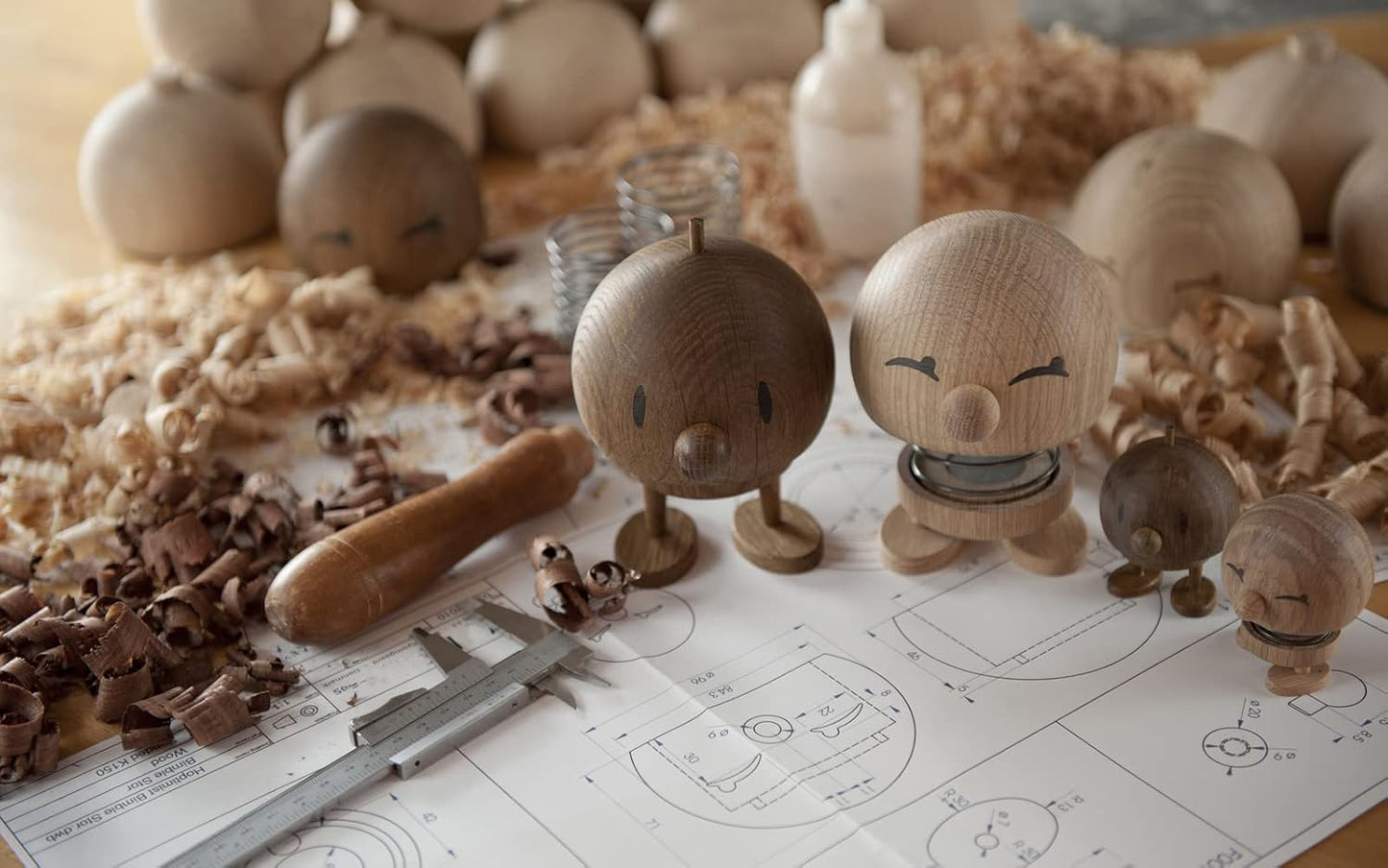 Hoptimist Bimble Whimsical Elegance in a Playful Figure, Adding Joyful Character to Your Space Scandinavian Design - Large Oak, 4.72 x 5.91 x 4.33 inches