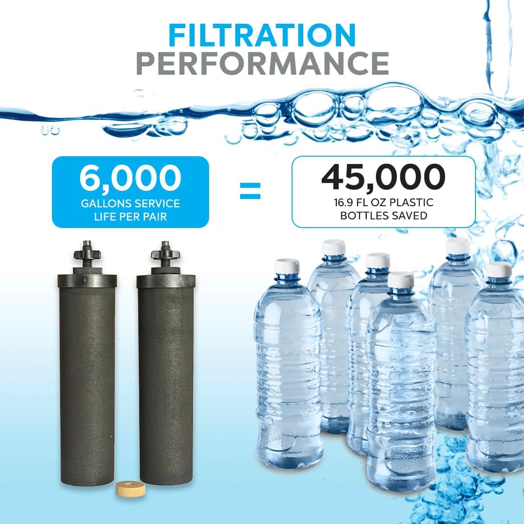 Authentic CB9 Clearbrook 9-Inch Gravity-Fed Water Filter Systems, Replacement For Berkey BB9-2 High-Performance Water Filtration, No Electricity Needed (Set of 2)