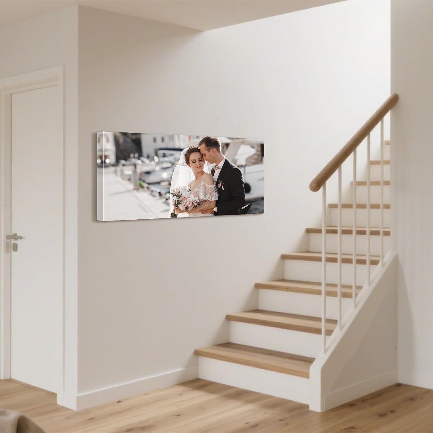 Personalized Custom Canvas Prints with Your Photos & Text, Customized Picture Print, Transform Own Images Into Framed Wall Art Digitally Printed Photo to Canvas, Keepsakes Gifts for Family 40x20’’