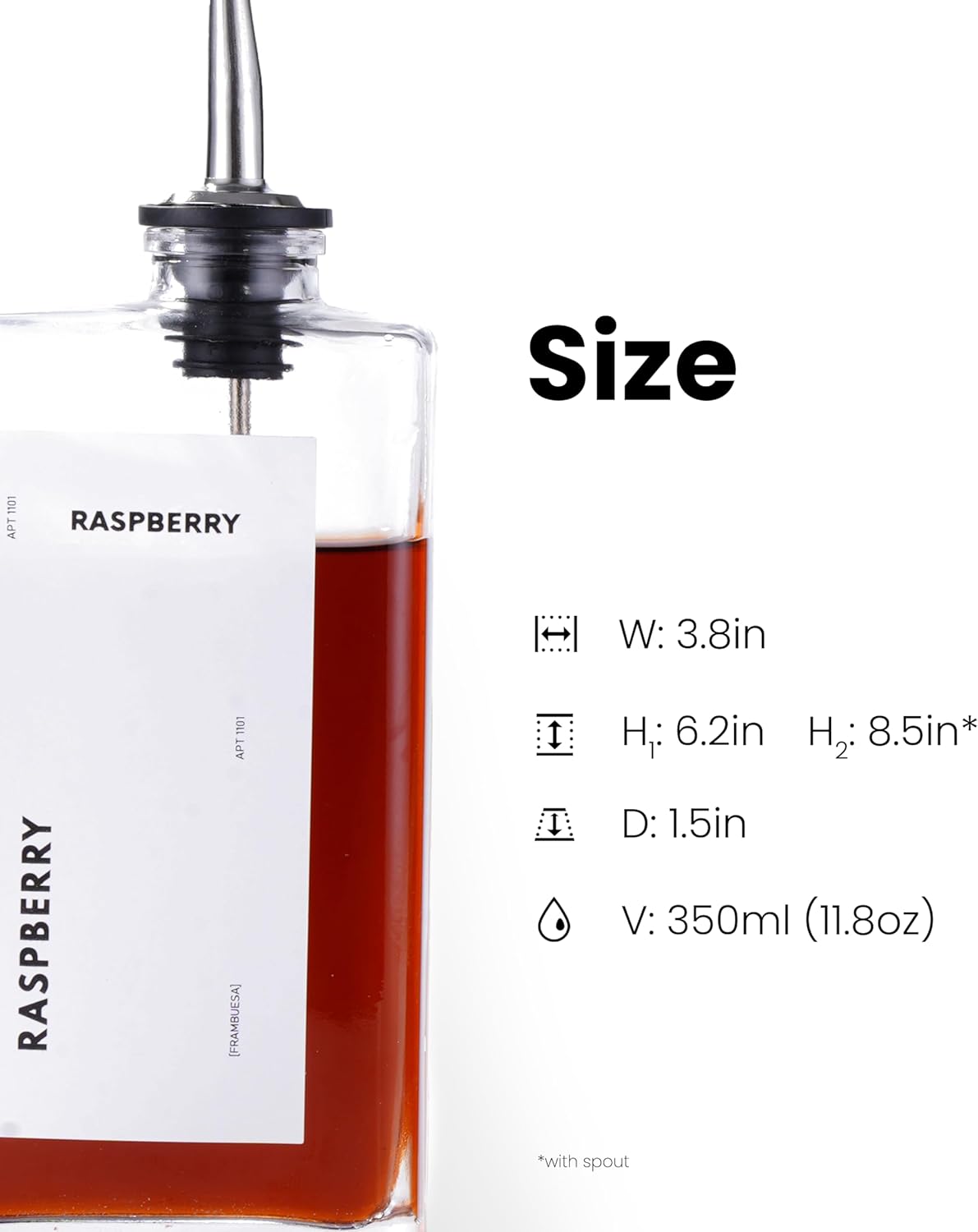 Olive Oil Dispenser for Kitchen, Cooking Oil Dispenser, Oil and Vinegar Dispenser Set, Olive Oil Bottle, Soy sauce dispenser, coffee syrup bottles - 4 pcs, Silver