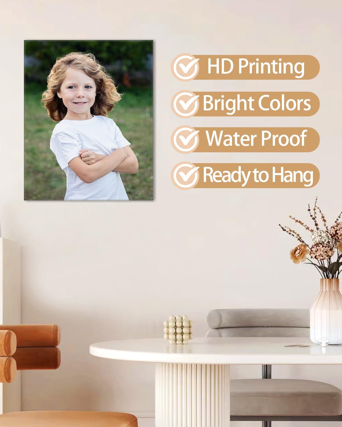 AbcCustomize Canvas Prints with Your Photos, Custom Canvas for Living Room and Bedroom Decor, Personalized gifts for Friends Lover and Family, Canvas Wall Art for Gifts & Keepsakes, Ready to Hang