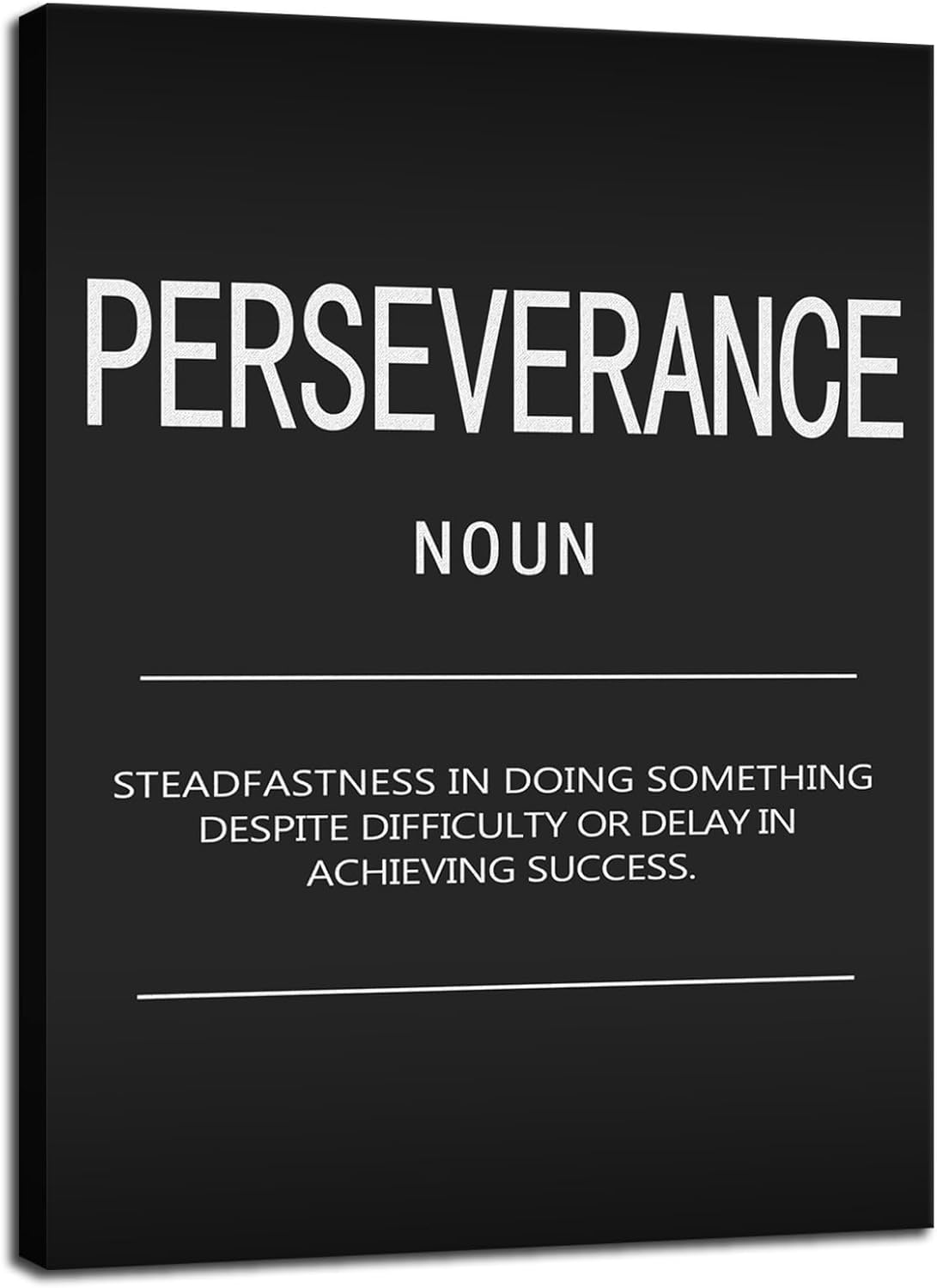 Perseverance Noun Posters Motivational Wall Art Inspirational Prints On Canvas Inspirational Painting Artwork Modern Inspiring Office Living Room Gym Decor Framed Ready to Hang[18" W x 24" H]