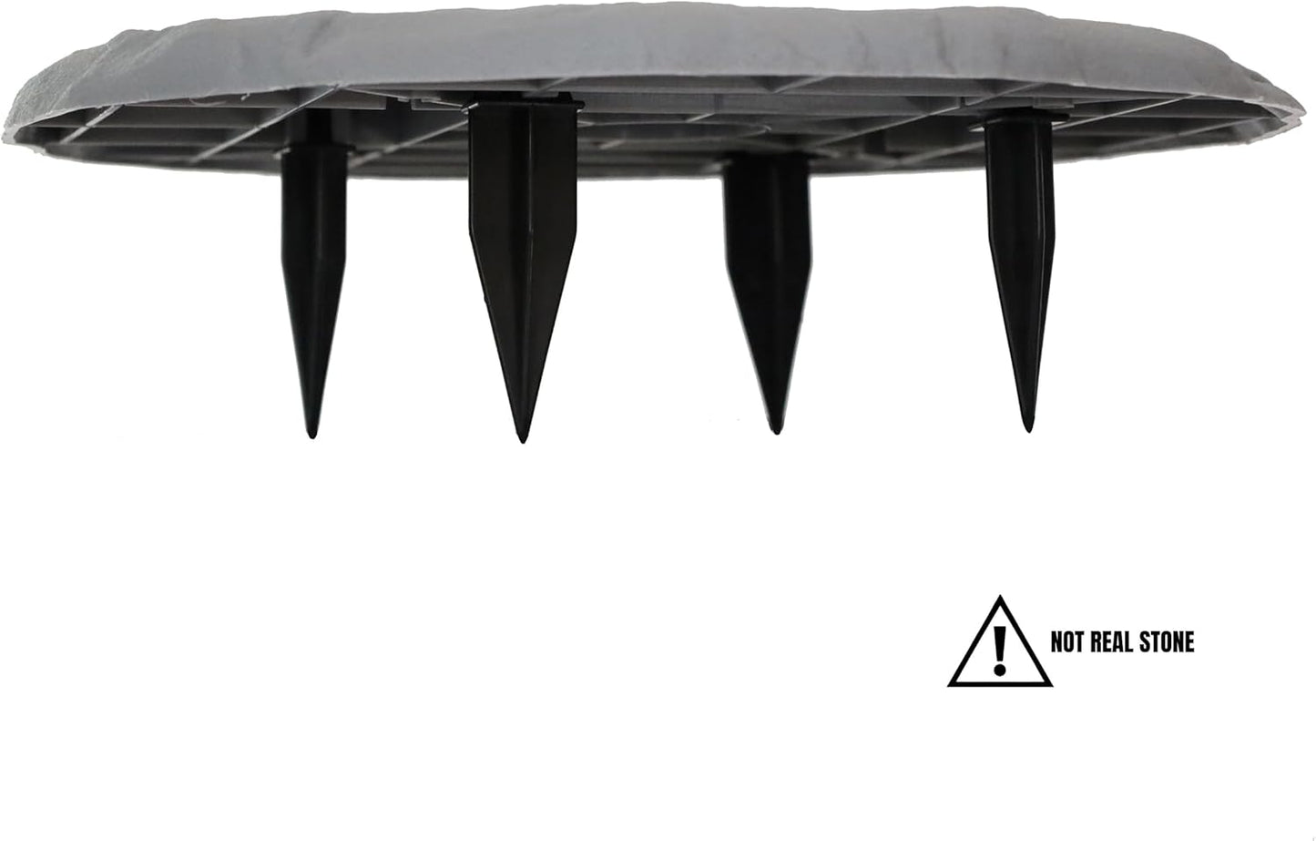 Ei Circular 15.5” Stepping Stones with Ground Stakes - Home or Garden Step Stones for Outdoor Walkway or Pathway Pavers - Resin Material (8, Light Grey Stone)