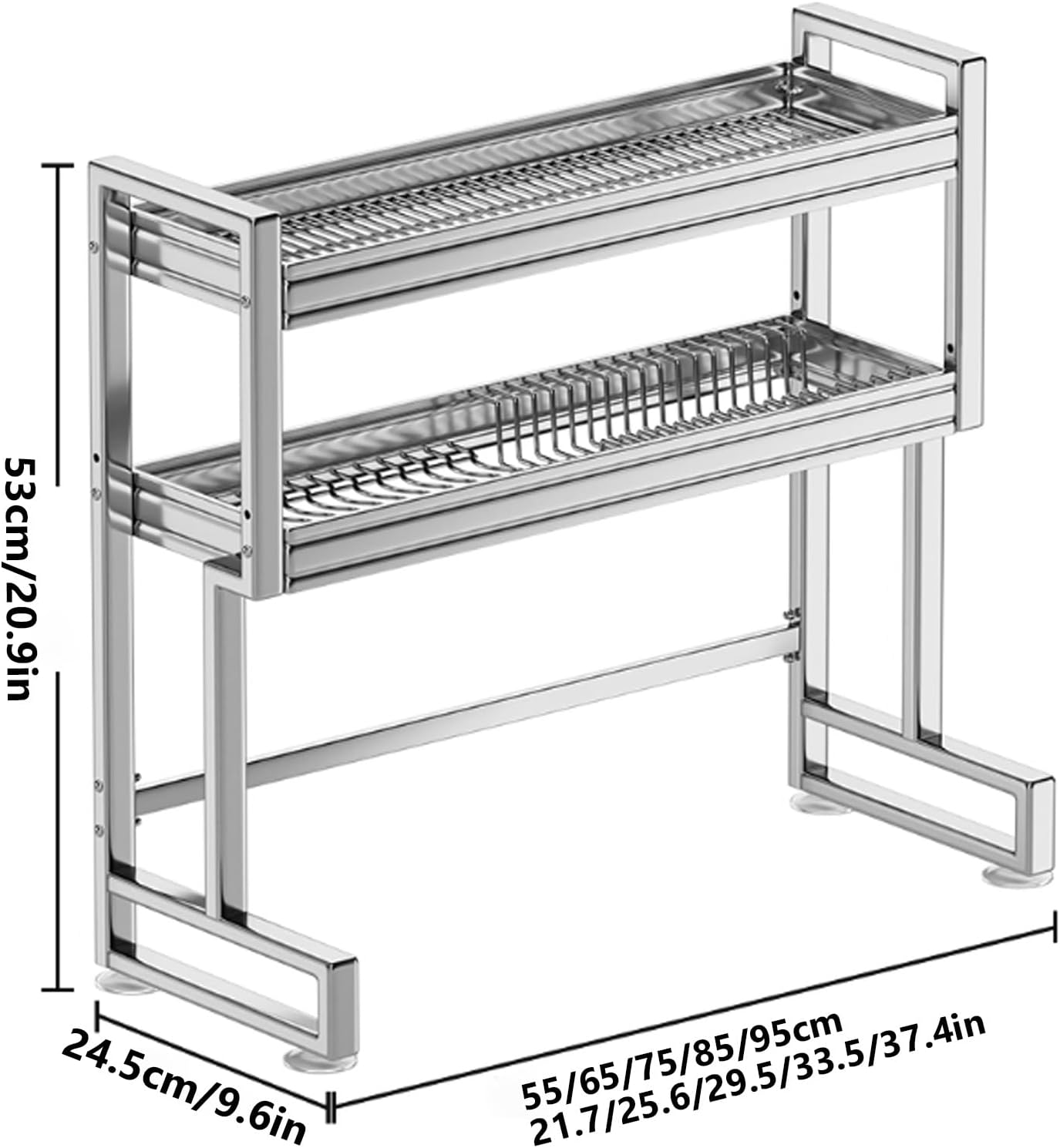 Kitchen Sink Rack Sink Above The Dish Drain Dish Washing Rack Stainless Steel Multifunctional Dish Storage Rack,Over The Sink Drying Rack for Dishes(2,75cm/29.5in)