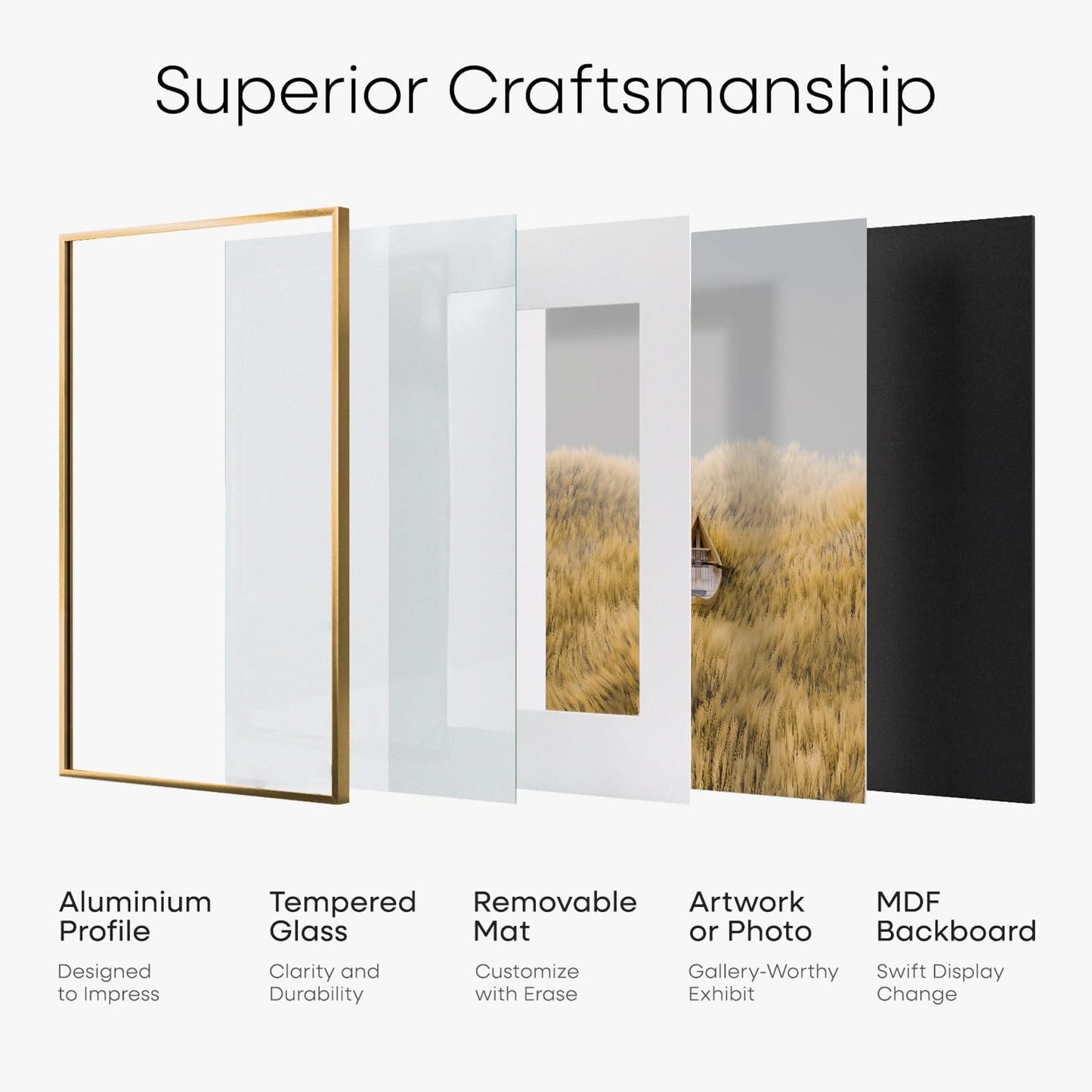 Homeforia A2 Picture Frame Bronze, High End Metal 16.5 x 23.4 inch Poster Frames with Mat 11.7 by 16.5 Photo, A2 Size Brass Frames Matted to A3 Print, 16.5x23.4 Hanging Frame, Tempered Glass, Set of 1