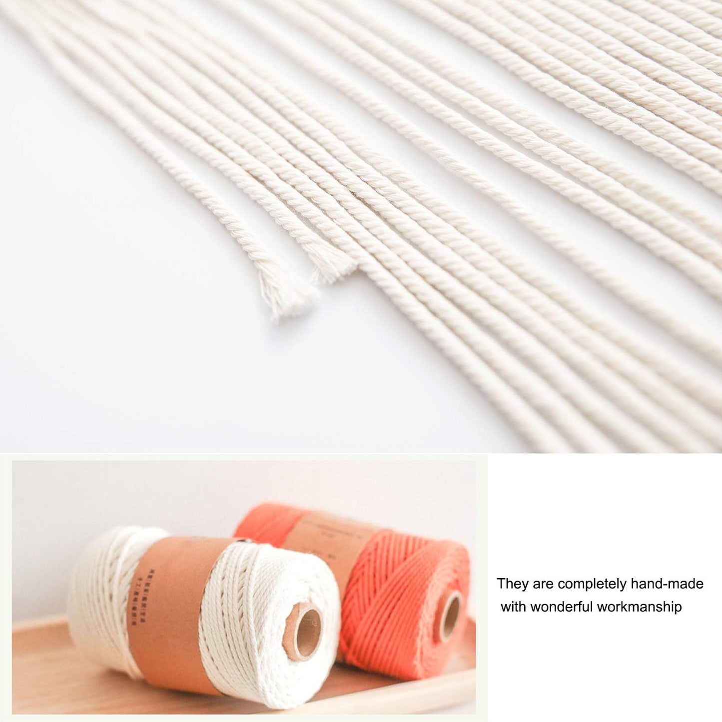 MOONFLY Dream Catcher with Handmade Moon Star Design Woven Cotton Dream Catchers Boho Macrame Wall Hanging Home Decoration Ornament Craft Gift (White Moon)