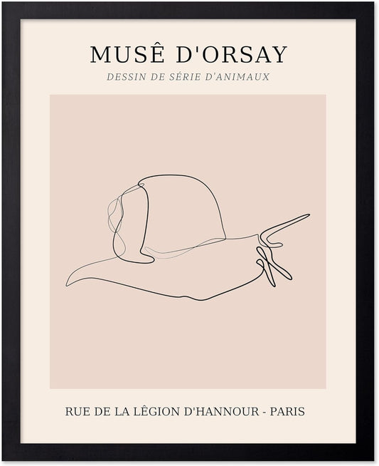 Poster Master Vintage Poster - Retro One Line Snail Drawing Print - Snail Line Art - Minimal Gift for Men, Women, Animal Lover - Abstract Wall Decor for Home, Office - 8x10 UNFRAMED Wall Art