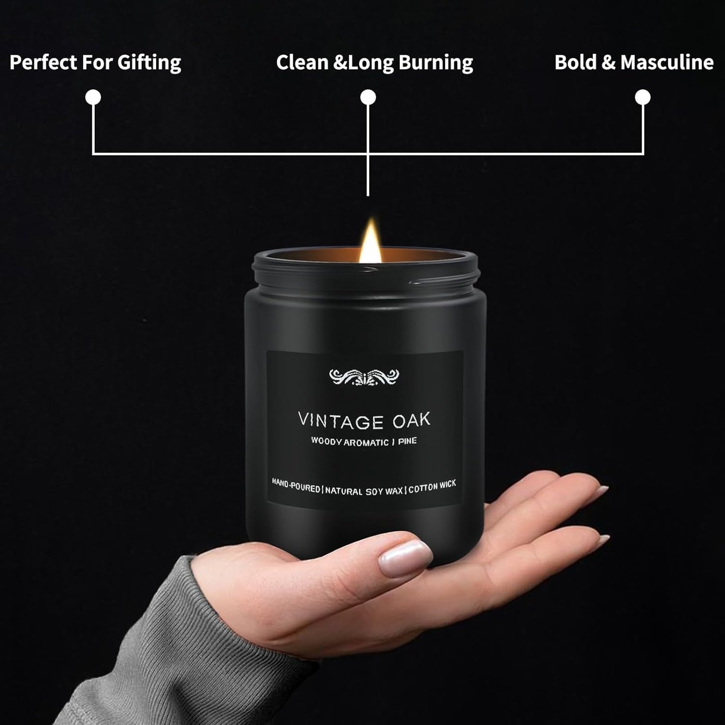 6 Pack Candles for Home Scented Aromatherapy Candles Gifts Set for Mens, Men Candle Set, 42 oz 300 Hour Long Lasting Candles, Gifts for Men, Birthday, Anniversary Present