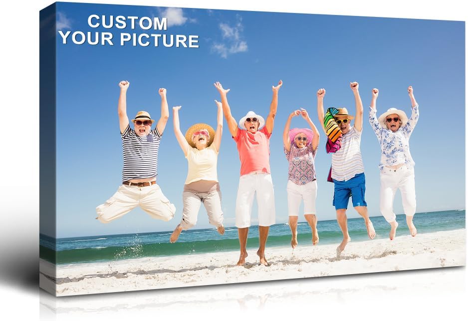 Wewejia Personalized Photo to Canvas Print 48x32inch, Canvas Prints With Your Photos on Custom Wall Art for Bedroom, Living Room, Wedding Baby Pet Family Picture Wall Art