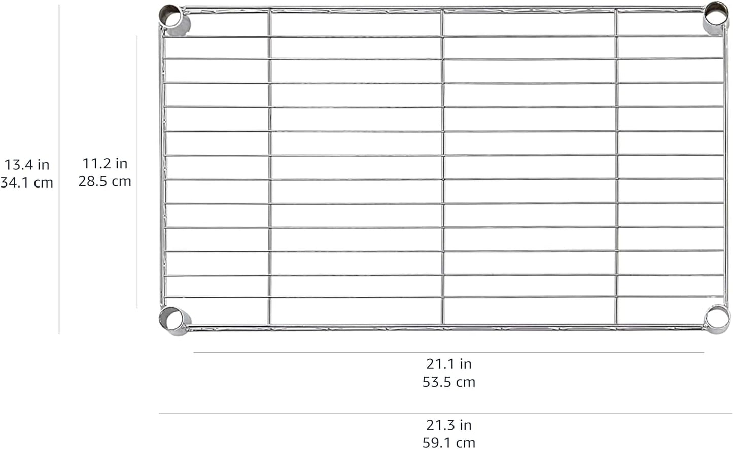 Amazon Basics 4-Shelf Steel Wire Storage Rack, Adjustable, Sturdy, Easy Assembly, 13.4 D x 23.2 W x 48 H in, Black