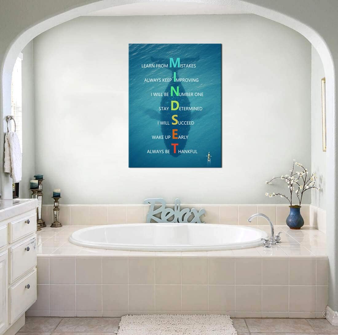 Inspirational Canvas Wall Art Motivational Animal Mindset Poster Print Artwork Painting Picture for Framed Home Decoration Living Room Office Ready to Hang [30''W X 40''H]