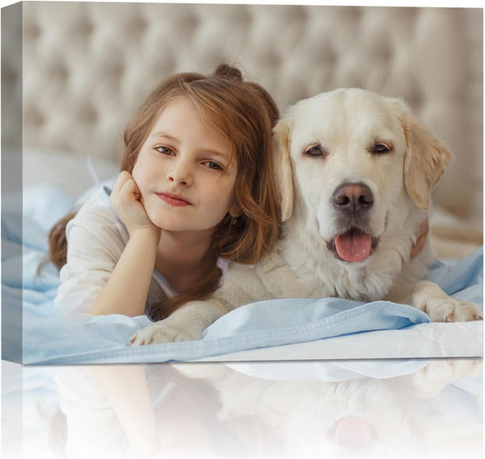 AbcCustomize Canvas Prints with Your Photos, Personalized Photo To Canvas Print for Bedroom, Living Room, Farmhouse Office Decor,Custom Canvas Wall Art for Gifts & Keepsakes, Ready to Hang