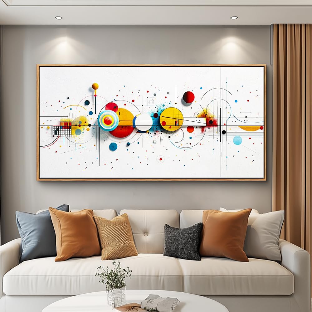 KELIYUAN Large Wall Decor For Living Room Canvas Wall Art For Bedroom Office Wall Pictures Abstract Geometric Drawing Artwork For Modern Stretched and Framed Beach Posters Home Decoration 20"X40"