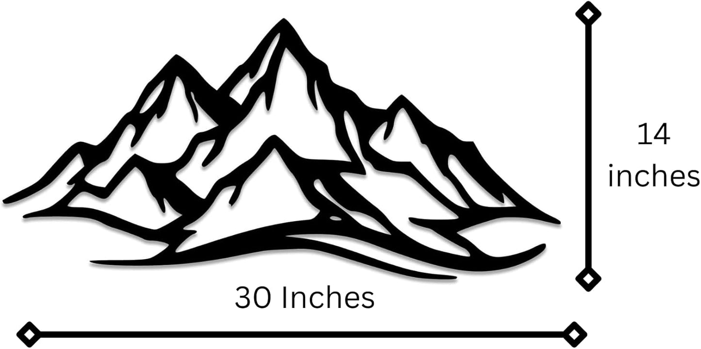 METALPLEX Mountain Range Metal Wall Art - Fade-Resistant and Rust-Free Indoor & Outdoor Aluminum Composite Wall Decor - Home Decor Wall Art For Living Room and Bedroom Decorations - White (30" x 14")