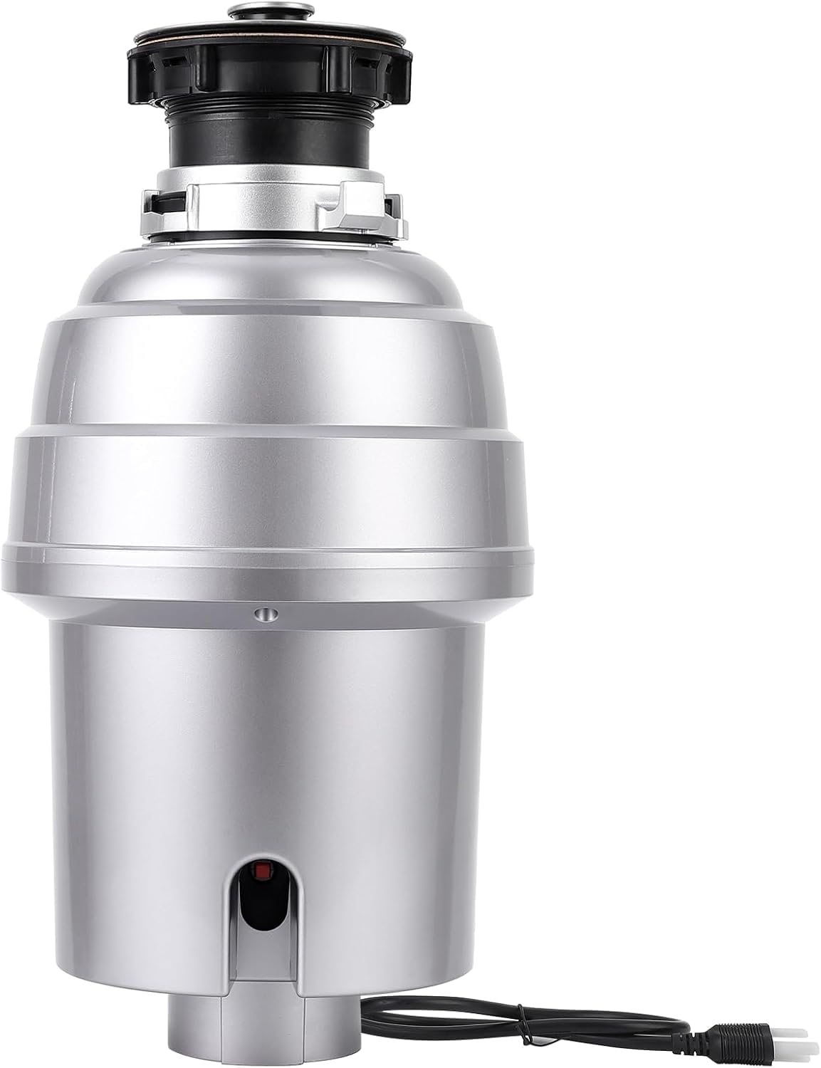 Powerful 1HP Stainless Steel Garbage Disposer, Dishwasher-Friendly and Continuous Feeding Waste Disposer, Grinding Material Four-Stage Grinding, Silver