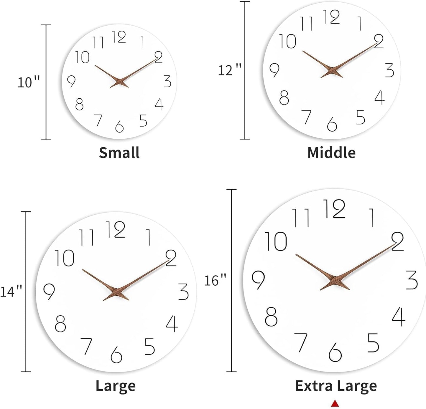 Mosewa Large Wall Clock Battery Operated 16 Inch White Silent Non Ticking Simple Minimalist Clock Decorative for Kitchen Home Bedroom Living Room Office