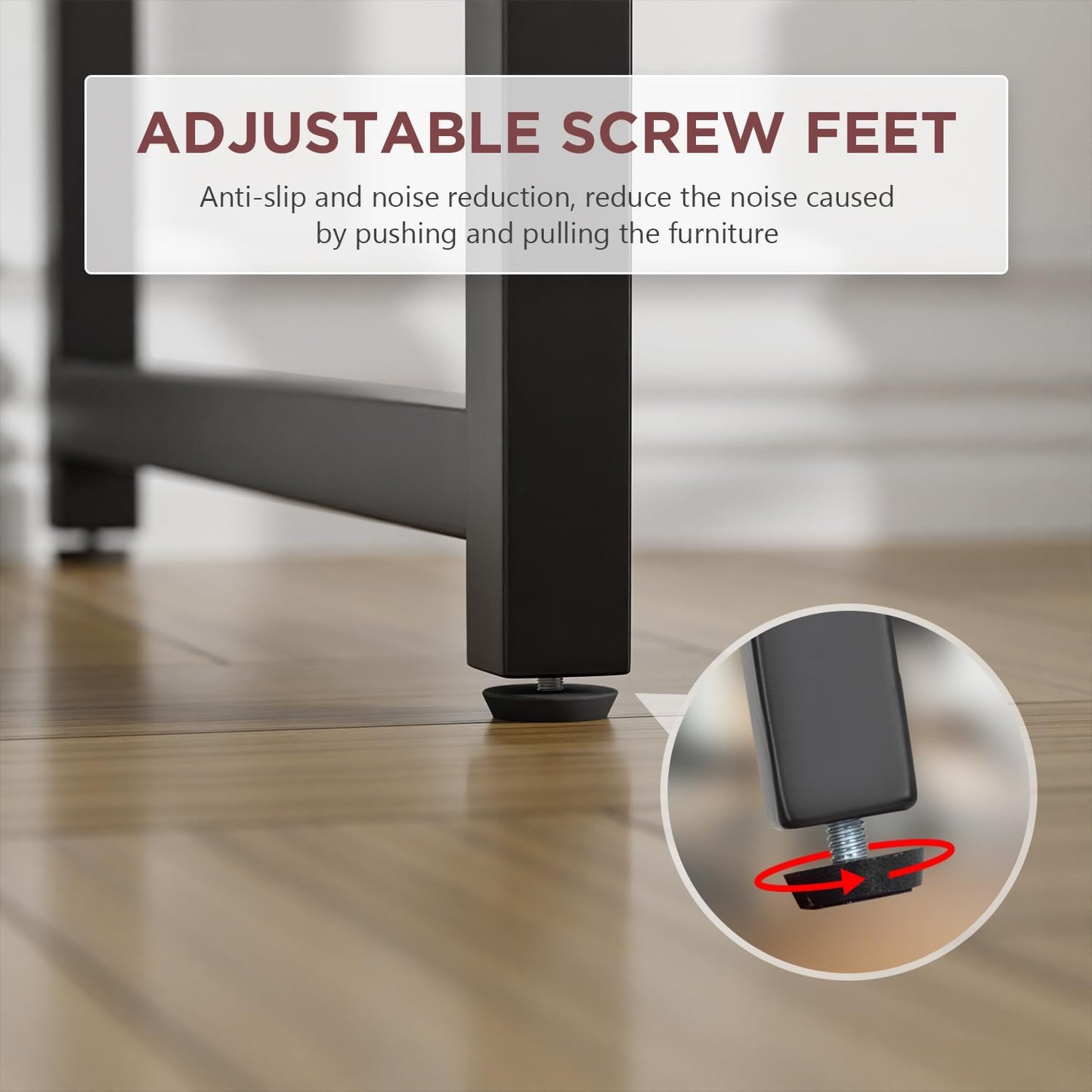 PayLessHere | 39 Inch Computer Desk | Brown | Office Desk with Metal Frame, Adjustable Feet | Water-Resistant, Scratchproof Surface | Sturdy Writing Table for Home Office or Study | Pack of 1