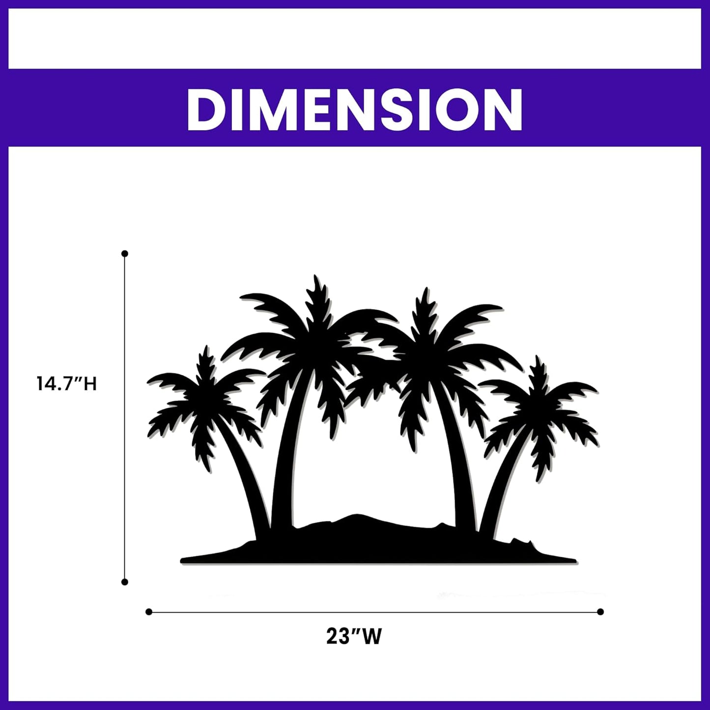 METALPLEX Palm Tree Metal Wall Art - Durable And Rust-free Indoor & Outdoor Aluminum Composite Wall Decor - Home Decor Wall Art For Living Room And Bedroom Decorations - White (23" x14.7")