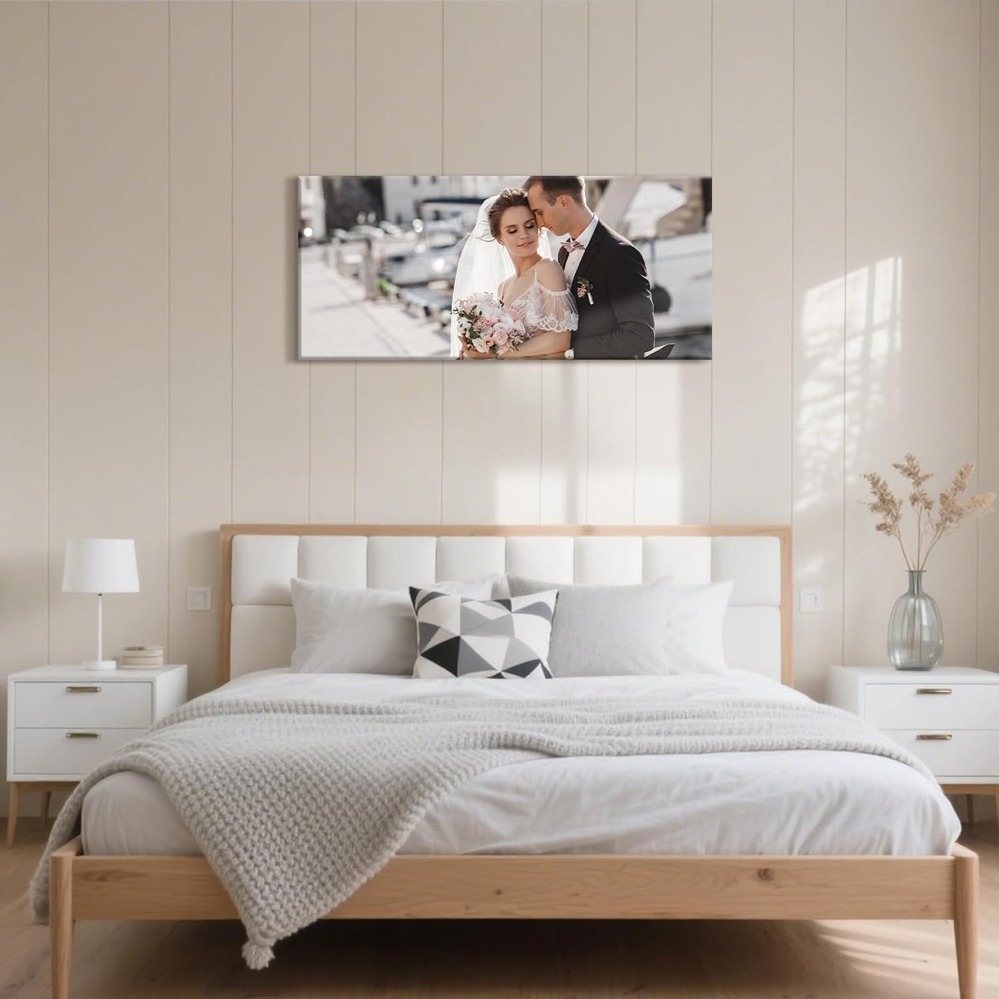 Personalized Custom Canvas Prints with Your Photos & Text, Customized Picture Print, Transform Own Images Into Framed Wall Art Digitally Printed Photo to Canvas, Keepsakes Gifts for Family 36x16’’