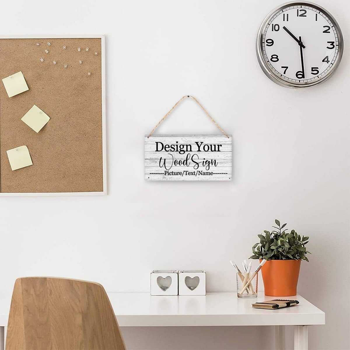 Custom Personalized Board Hanging Wood Sign, Design Your Welcome Sign, Customizable Wall Plaque, House Wood Sign for Garden Yard Home Farmhouse 9.8x5.1 inch