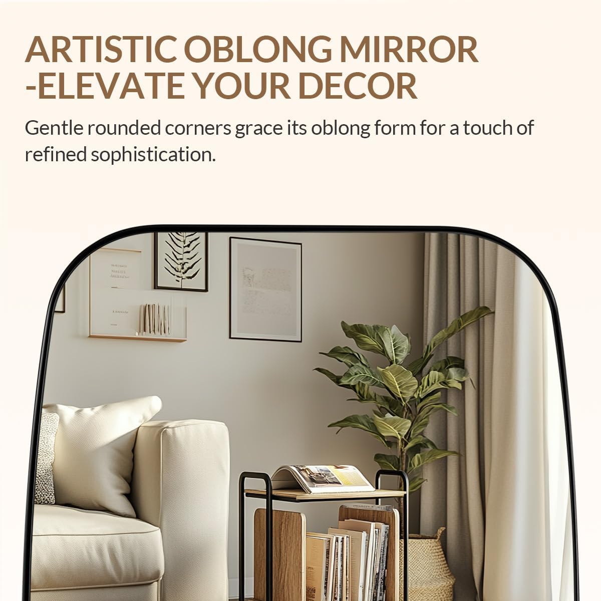 ANDY STAR 30x40” Black Bathroom Mirror, Oblong Vanity Mirror with Stainless Steel Metal Frame, Matte Black Oval Mirror for Over Sink, Modern Anti Rust Wall Mounted