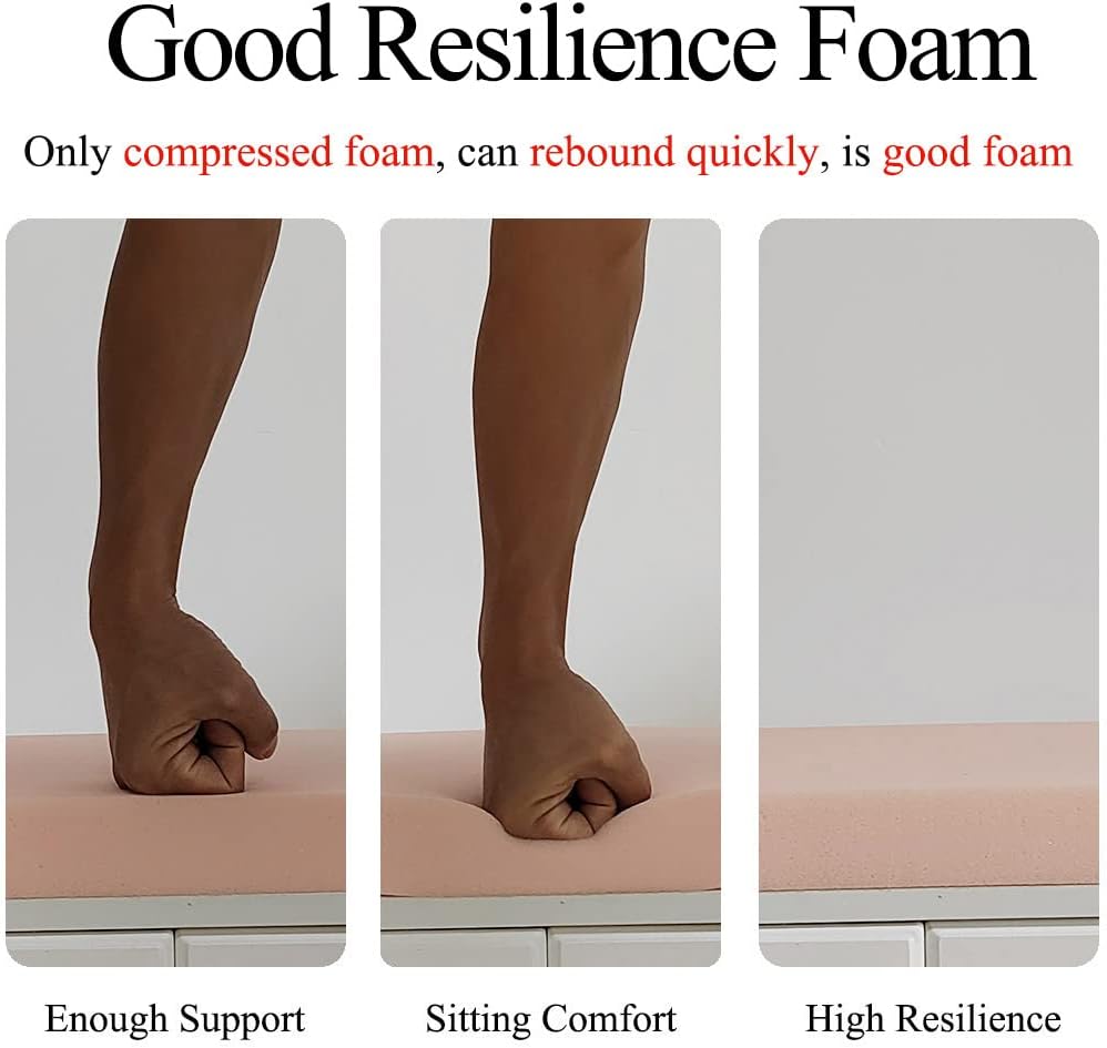 Chair Cushion for Dining Chairs with Ties 4 Pack Non Slip Memory Foam Kitchen Room Chair Pads 17x16 Inch, Brown