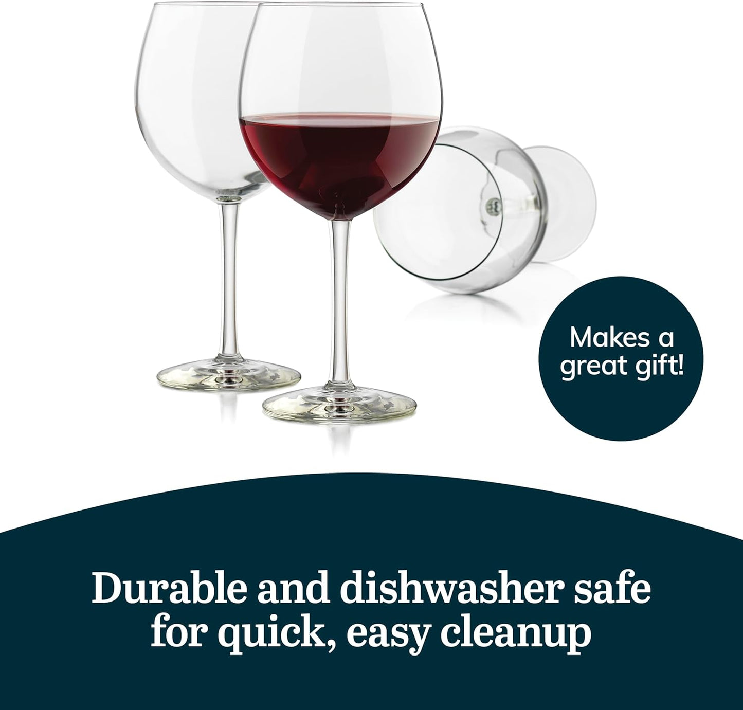 Libbey Midtown Red Wine Glass Set, 18.25 Oz Elegant Large Red Wine Glasses Set of 8, Long Stem Glass Wine Glasses for Weddings, Birthdays, and More