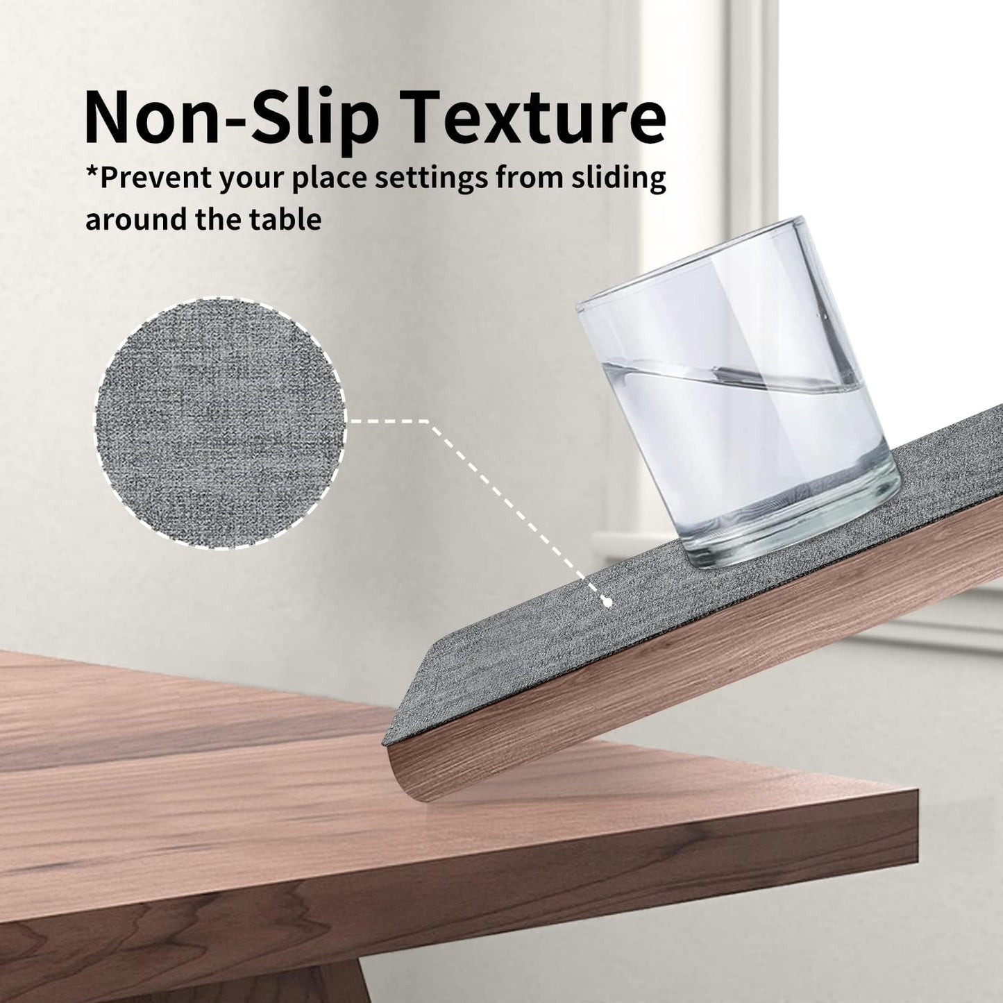 Maxpearl Faux Leather Placemats Set of 6 - Waterproof - Wipe Clean - Heat Resistant - Anti Slip Dining Table Place Mats, Suitable for Indoor & Outdoor Use, 17’’×12’’, Grey