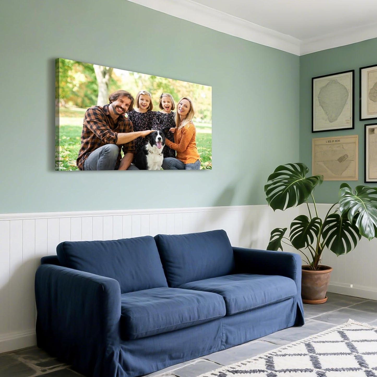 Custom Canvas Prints with Your Photos - Personalized Pictures Print, Customized Photo Gifts, Wall Art Poster Canvas Printing for Wedding, Family, Baby, Pets, Home Office Decor, Wrapped Frame 24x16