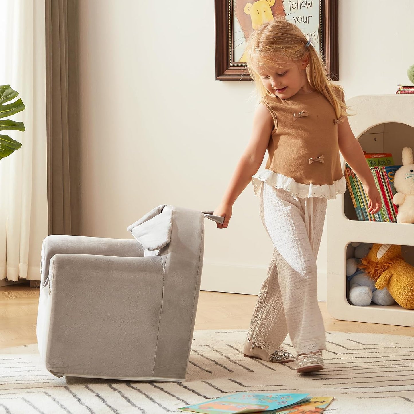 ALIMORDEN Animal Series Kid's Chair, Ultra-Soft Comfy Foam Filled Toddler Sofa Chair, Cute Animal-Shaped Design Toddler Couch, Lightweight Birthday for Baby Boys & Girls (Elephant)