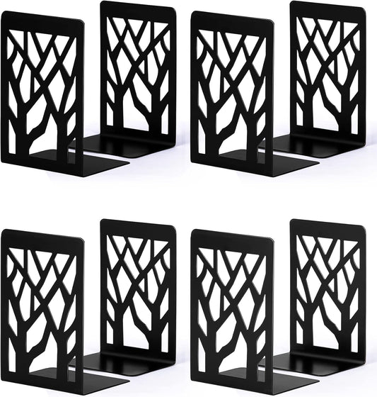 Decorative Metal Bookends Black Set of 4