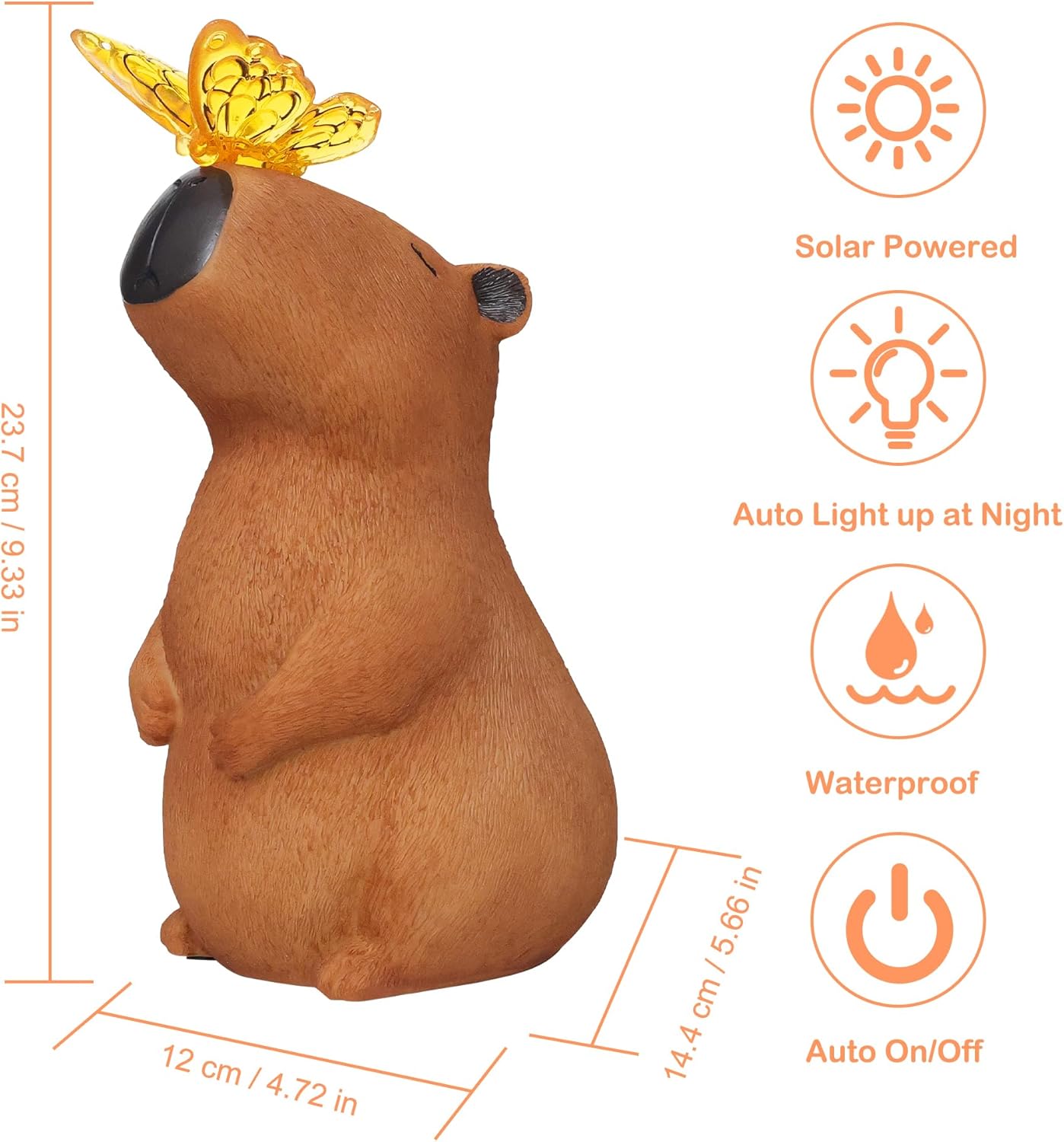 Attivolife Garden Solar Outdoor Statues Capybara Light, Outside & 7 Color Change Lamp, Patio Easter Ornament for Lawn Balcony Porch Yard Art Decor, for Mom Grandma