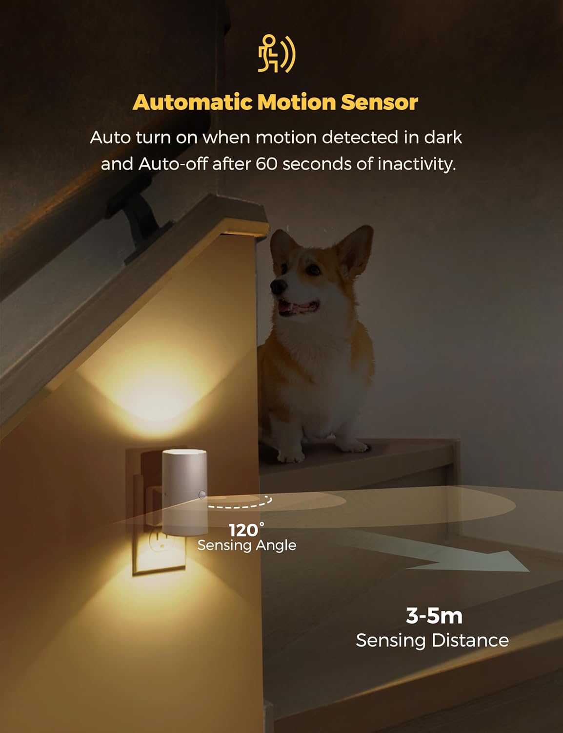 L LOHAS LED Motion Sensor Night Light Plug in, [2 Pack] Motion Activated Night Light, 0-100LM Dimmable, Soft White 3000K, Motion Sensor Light Indoor for Bathroom Hallway Bedroom Stairway Kids Elderly