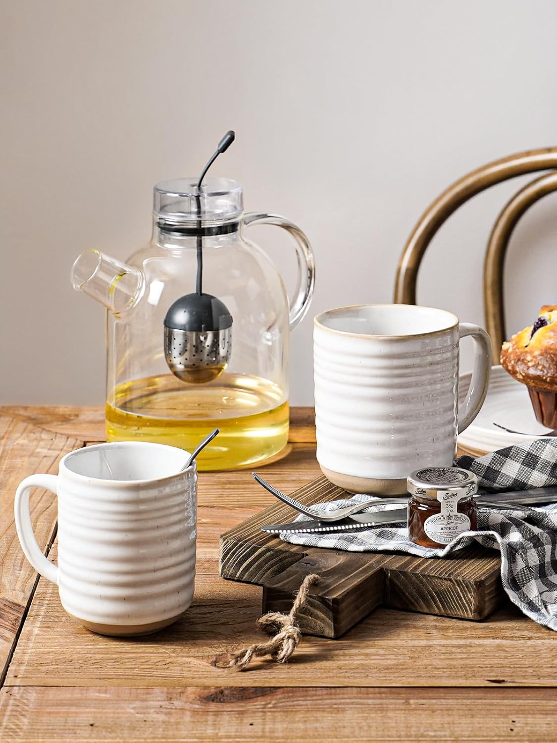 LE TAUCI Coffee Mugs 12 oz, Ceramic Mug Set, Housewarming Wedding Present, Coffee Cups for Latte, Hot Tea, Cappuccino, Mocha, Cocoa - Set of 4, Arctic White