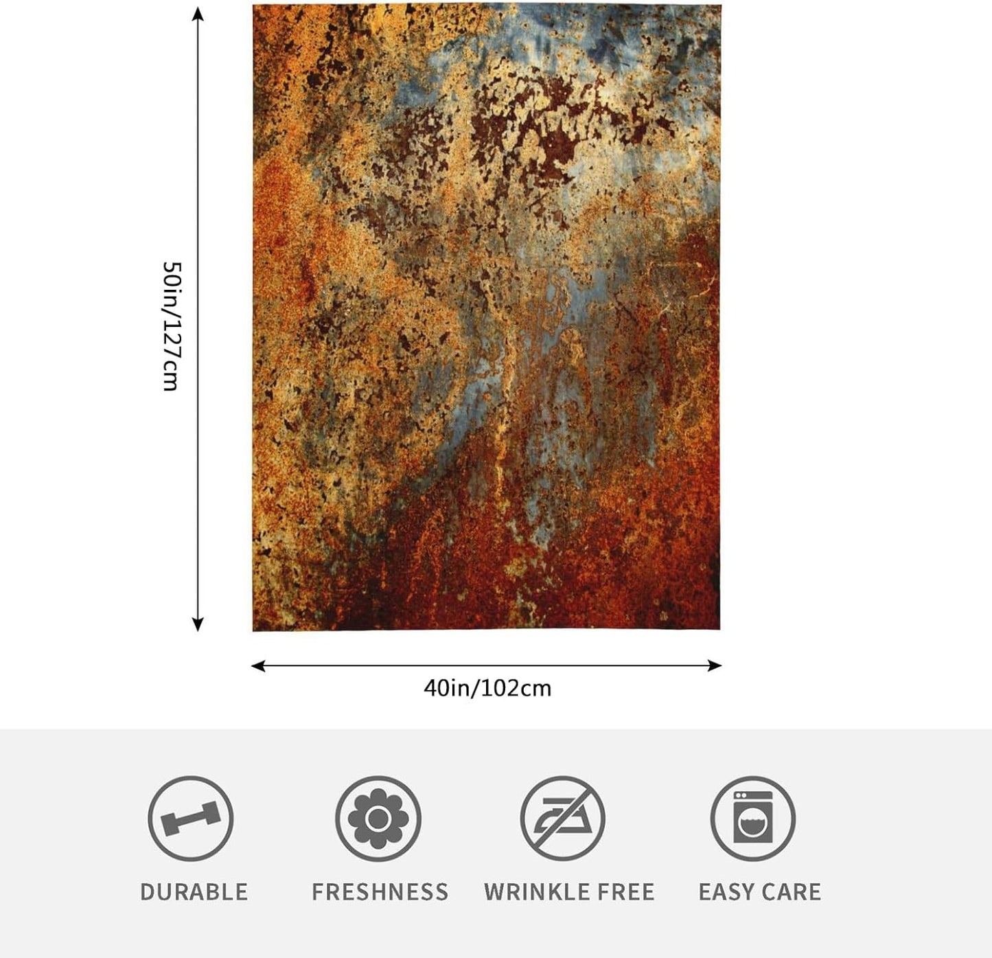 HGOD DESIGNS Brown Rust Colorful Metal Rusty Steel Iron Structure Blanket Throw Blanket Soft Comfortable for Sofa Chair Bed Office 40" x50