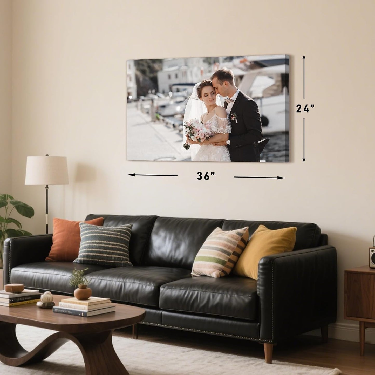 Personalized Custom Canvas Prints with Your Photos & Text, Customized Picture Print, Transform Own Images Into Framed Wall Art Digitally Printed Photo to Canvas, Keepsakes Gifts for Family 30x20’’