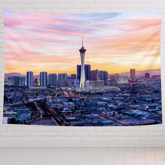 Las Vegas Tapestry For Bedroom Las Vegas City Skyline Tapestries Wall Hanging For Living Room Dorm Office 60×50 In