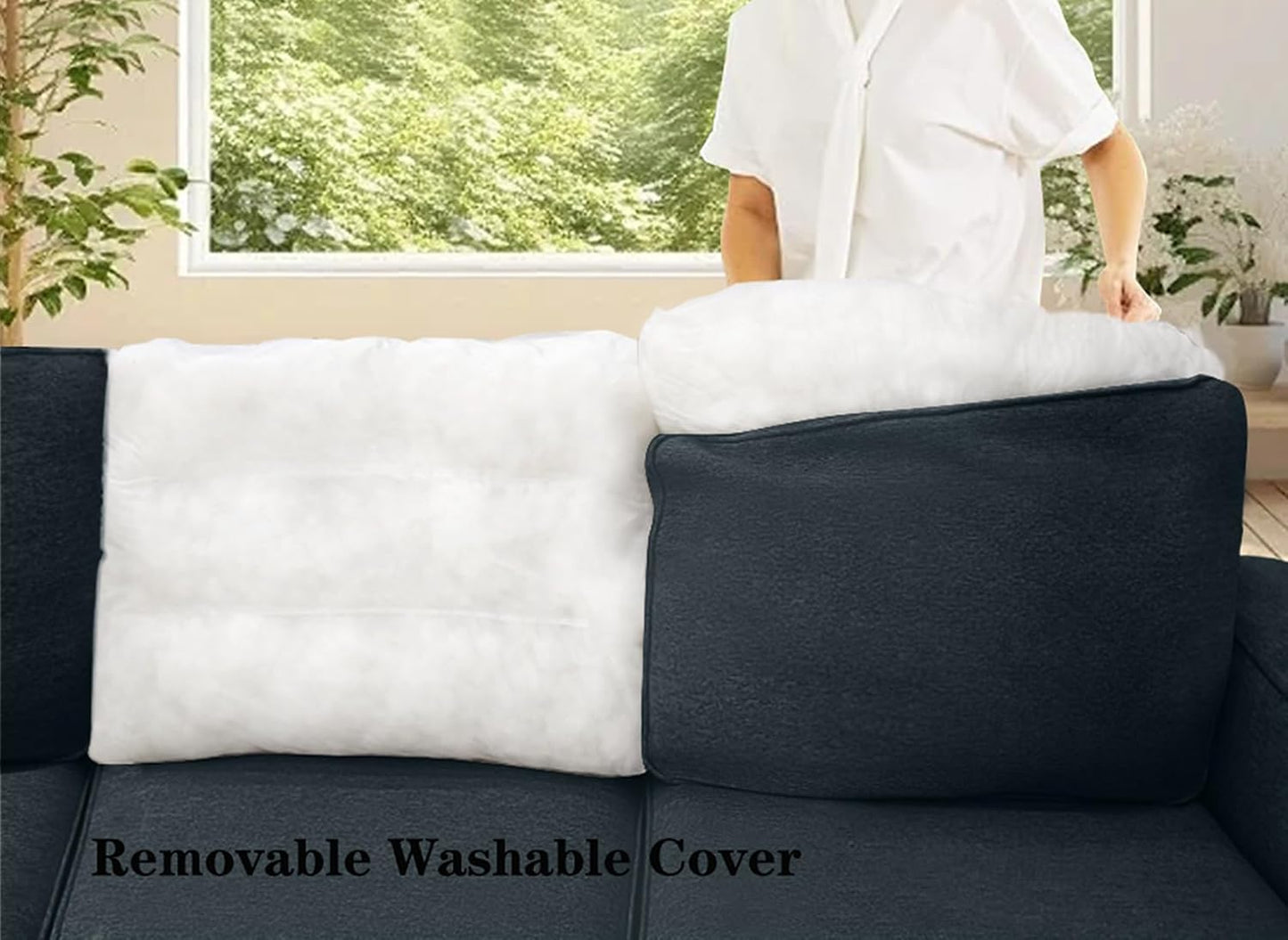 L Lengend Vansen Modular Sectional Sofa U Shaped Couch with Ottoman Modern Reversible Corner Sectional Couch for Living Room (Charcoal, U Shaped Sofa-2)