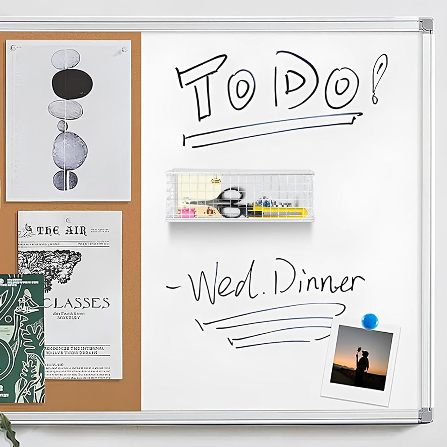 Magnetic Stotage Basket, Magnetic Shelf for Fridge, Magnetic Spice Rack Wire Mesh Magnetic Organizer Holder Accessories for Office Kitchen Classroom Storage,White, 9.44" x 4" x 3.14"