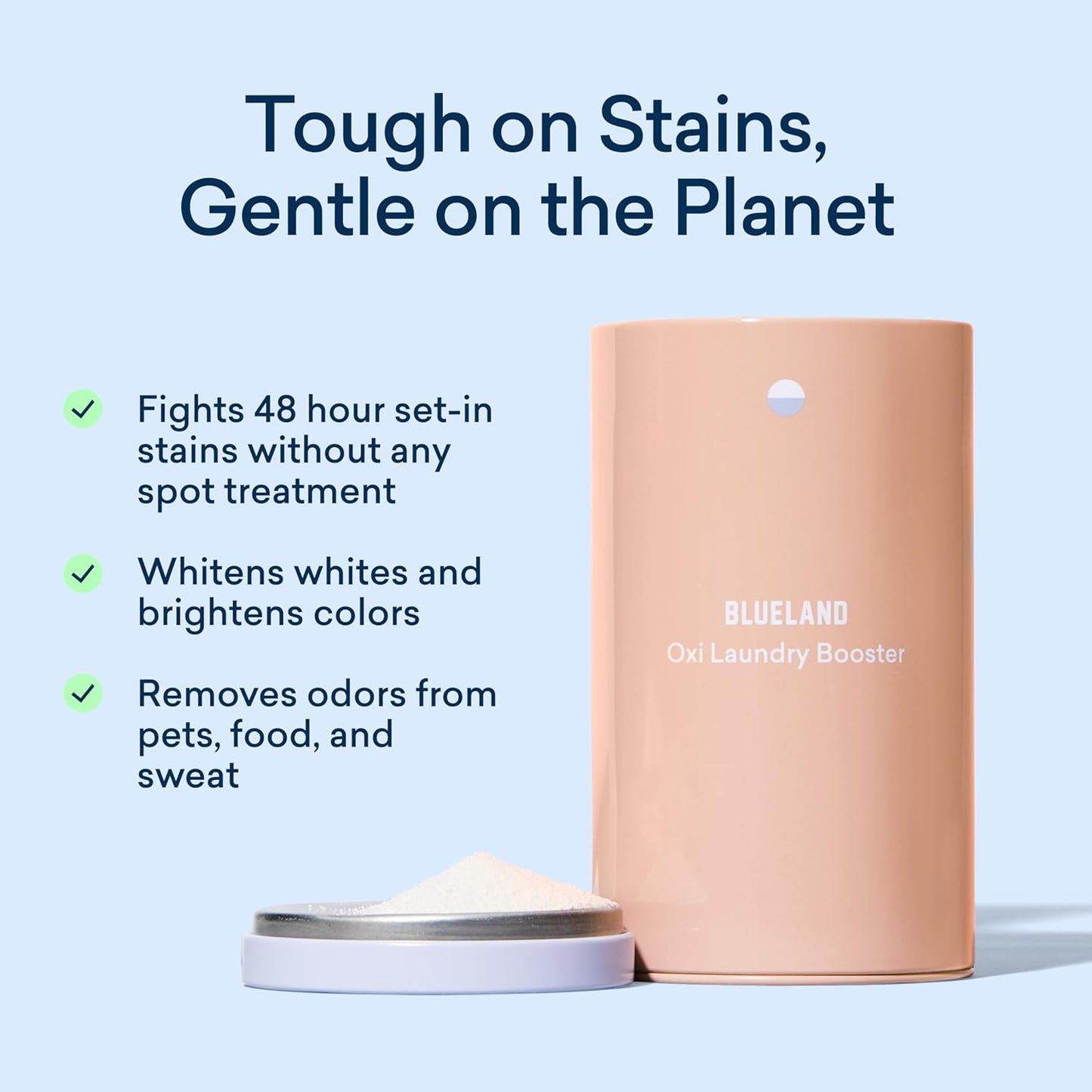 BLUELAND Oxi Laundry Booster Powder Refill 2-Pack, Clear Skies Scent, 50 Loads, 35.2 oz, Plastic-Free, Eco Friendly, Oxy Cleaner, Stain Remover