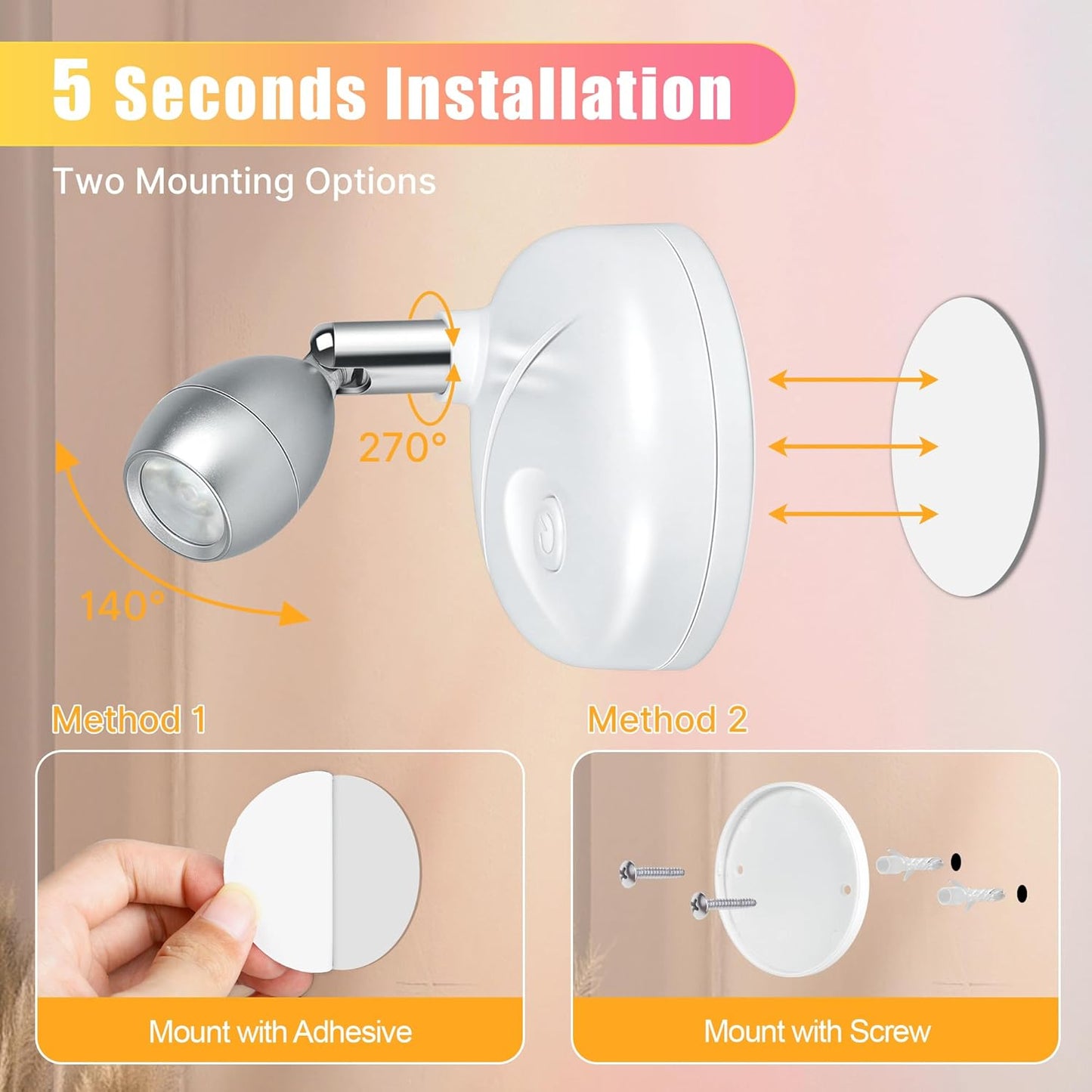 4 Pack Battery Operated Spot Lights Indoor, 13 Color Plant Uplighting Decor, Wall Lights for Pictures, Display for Tree Artwork Bookshelf