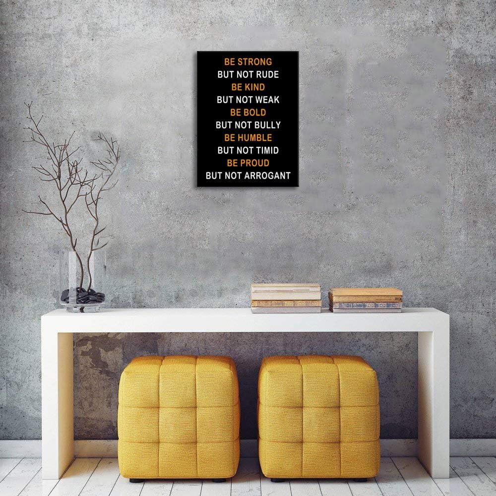 Office Wall Decor Inspirational Canvas Wall Art Motivational Prints Posters Be Strong Inspiring Positive Quotes Pictures Prints Artwork Living Room Decor for Home Framed Ready to Hang [18''Wx 24''H]