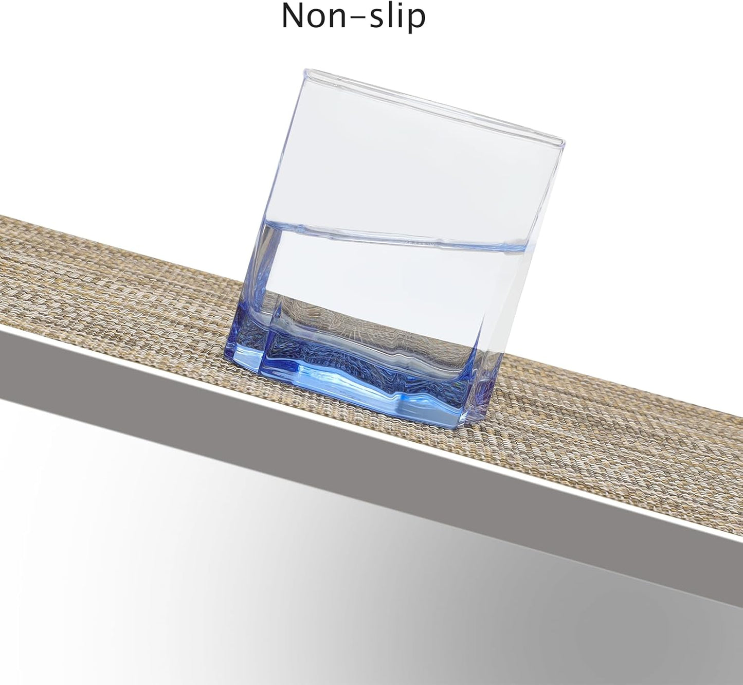 Myir JUN Placemats Set of 8, Vinyl Woven Placemats Place Mats Indoor Set of 8 Washable Table Mats Non-Slip Place mats for Dining Table (Caramel, Set of 8)