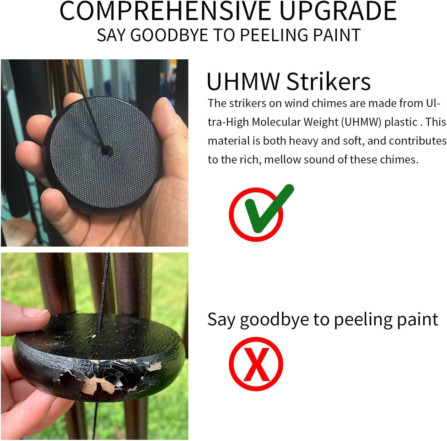 45'' Large Wind Chimes for Outside with Deep Tone, Wind Chimes Outdoor Garden & Patio Hanging Décor, Sympathy Gifts. Bronze