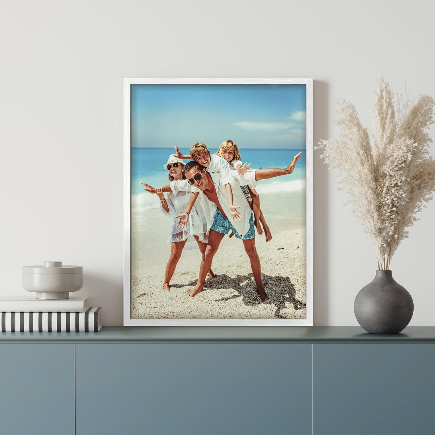 wall26 Custom Framed Poster Wall Art for Living Room, Bedroom Canvas Prints for Home Decoration Ready to Hang - 8"x10" White