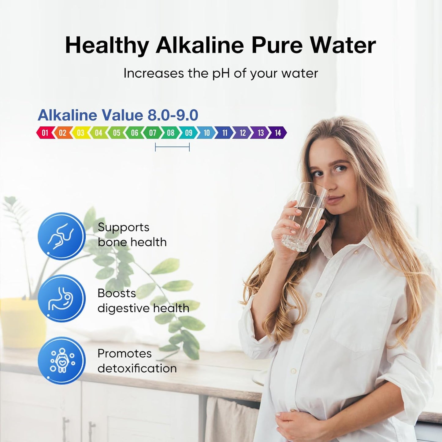 Purewell PH-2 White 3-Stage Alkaline Filter Elements, Additional filters for Berkey® Black Filters, Berkey® Gravity Filtration System and Purewell System, pH 8-9 (2 Pack, K Series)