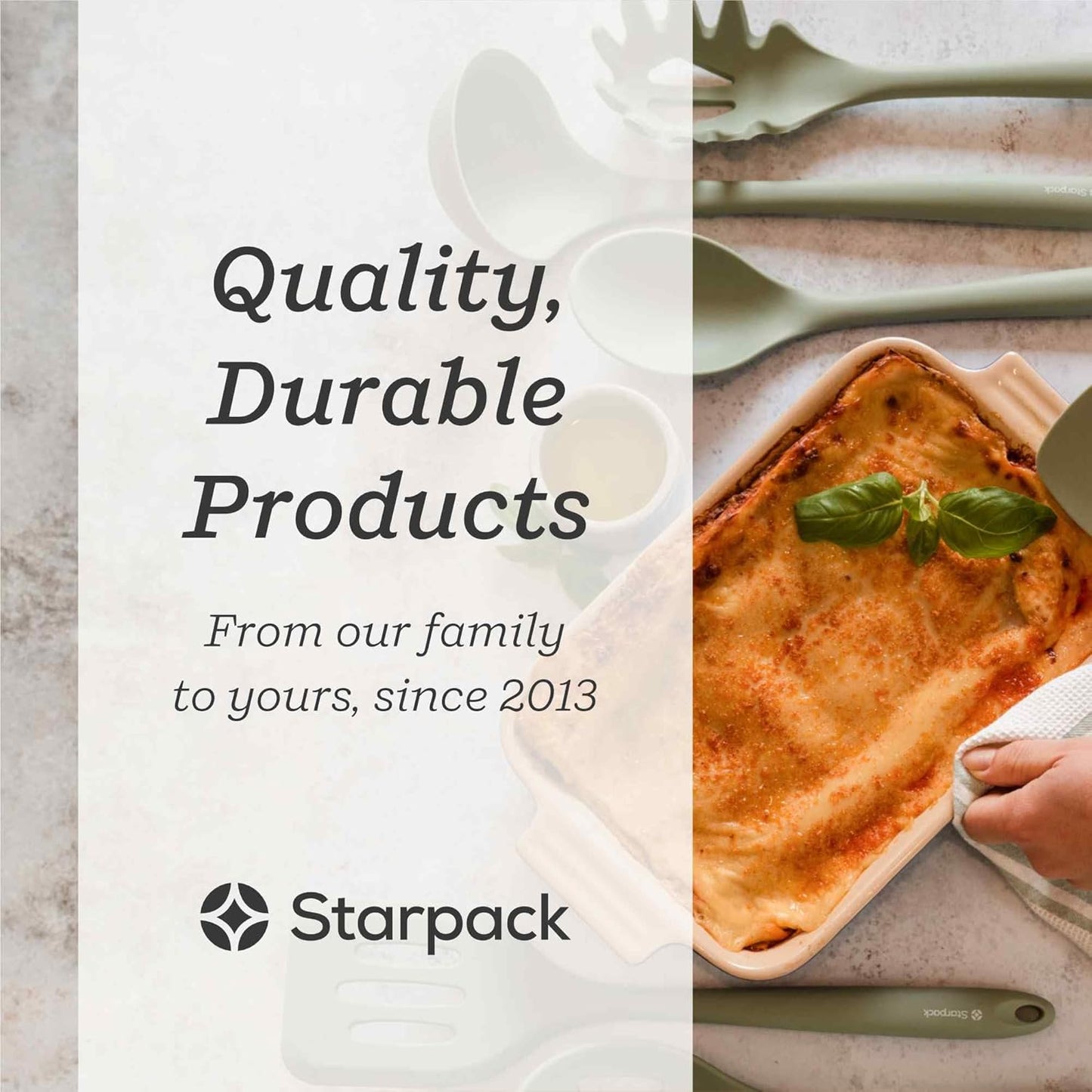 Starpack 'Like a Boss' XL Premium Silicone Cooking Utensils Set (6 Pcs) - Heat Resistant Kitchen Utensils 600°F - Non-Stick Silicone Utensil Set - Large Kitchen Utensils Set for Cooking & Serving