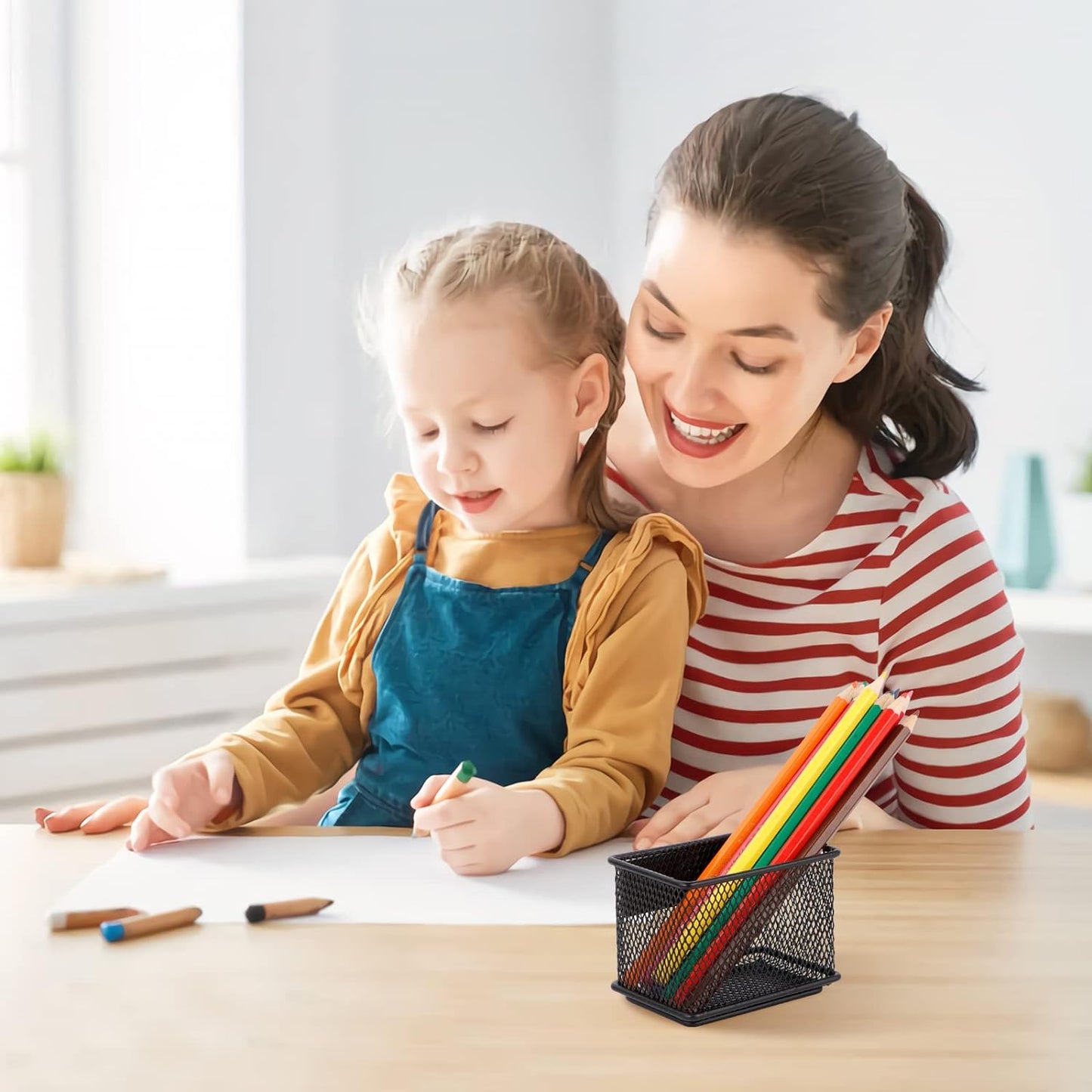 Black Basket Set of 4, Magnetic Pen Holder for Refrigerator, Heavy Duty Baskets, Holder for Locker Whiteboard Office, 3.42'' 2.36'' 2.55''