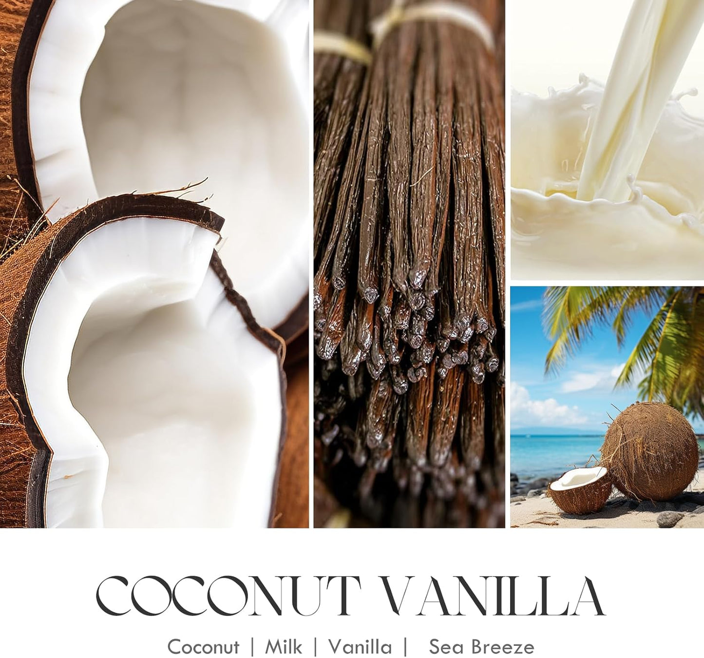 AOOVOO Coconut Vanilla Candles - 9 oz Scented Candles, Aromatherapy Candle, Soy Candle for Home Scented