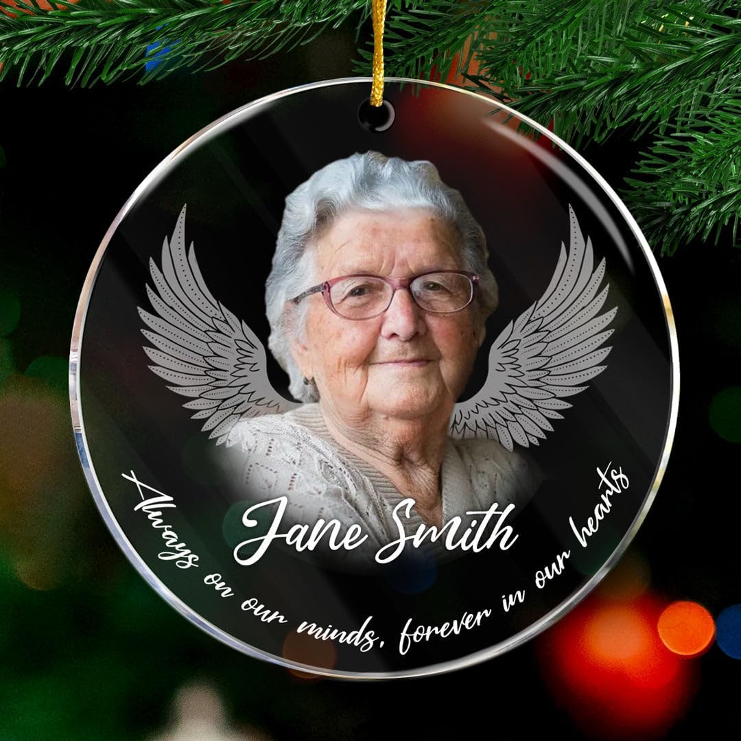 Pawfect House Custom Photo Acrylic Ornament, Personalized Christmas Sympathy Memorial Gift for Loss of Mom, Dad, Not A Day Goes by, in Memory of Christmas Ornament, Grief Gifts for Women, Men